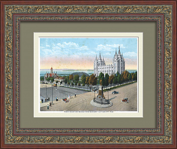 Центр Солт-Лейк-Сити, штат Юта. Антикварная, тиражная графика Центр Солт-Лейк-Сити, штат Юта. Антикварная, тиражная графика