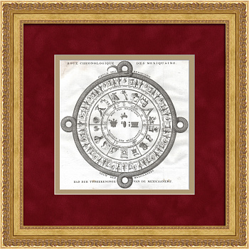 Календарь Ацтеков. Уникальная гравюра 18 века