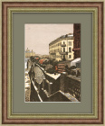 Грибной рынок, оригинальная гравюра И.Н. Павлова