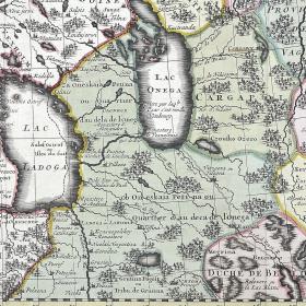 Карта Северной части Московии с СПб, раритет 1720-е годы