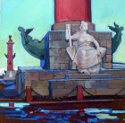 Ростральные колонны. Картина, живопись М. Барковской