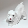 Белая собачка, крупная фарфоровая фигурка
