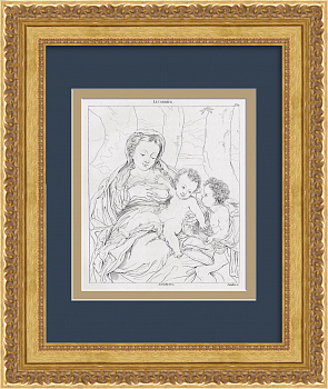 Богоматерь Млекопитательница. Старинная гравюра