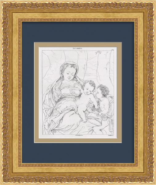 Богоматерь Млекопитательница. Старинная гравюра