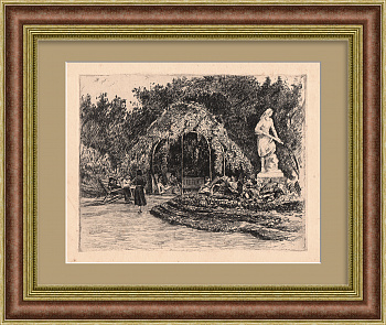 Парк Горького в 1950-е гг., Москва. Старинная гравюра Парк Горького в 1950-е гг., Москва. Старинная гравюра