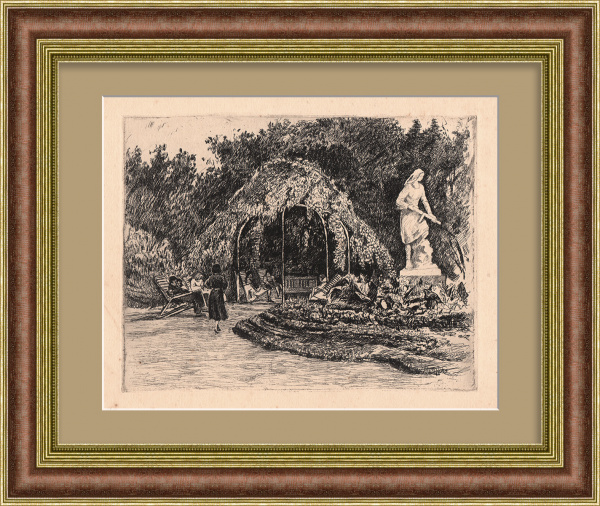 Парк Горького в 1950-е гг., Москва. Старинная гравюра Парк Горького в 1950-е гг., Москва. Старинная гравюра