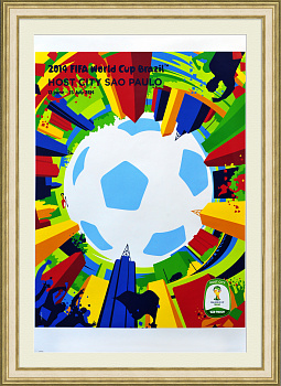 Чемпионат мира по футболу в Бразилии, Сан-Паулу. Малотиражный плакат