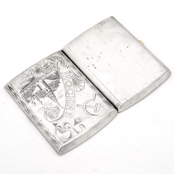 серебряный портсигар "москва" 1920-1930-е гг. мастера русской эмиграции