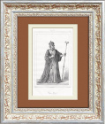 Греческий епископ, старинная гравюра, 1838 г.