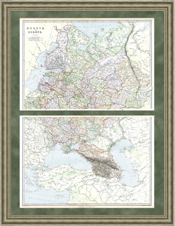 Антикварная карта Европейской России на 2-х листах, 1870- е гг.