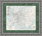 Железные дороги Европы. Большая антикварная карта