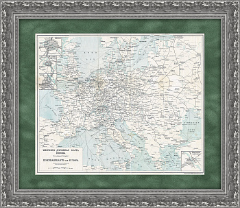 Железные дороги Европы. Большая антикварная карта