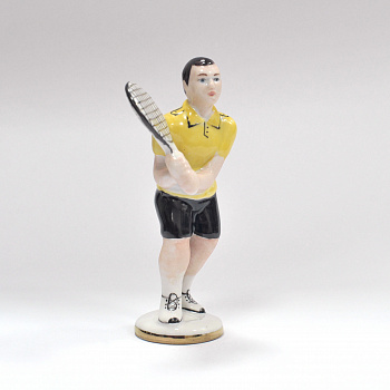 Теннисист. Советская фарфоровая статуэтка, Вербилки