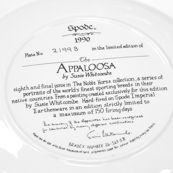 appaloosa, коллекционная тарелка spode