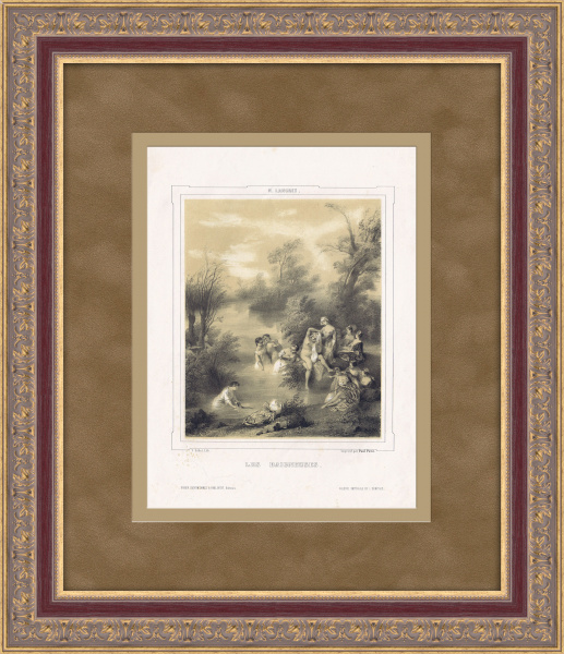 Купальщицы. Литография с картины художника Н. Ланкре