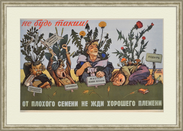 От плохого семени не жди хорошего племени! Редкий сатирический плакат сталинской эпохи От плохого семени не жди хорошего племени! Редкий сатирический плакат сталинской эпохи
