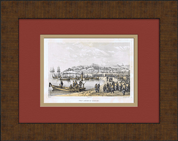 Дипломатия Японии и США: Первая высадка коммодора Перри в Курихаме. Литография