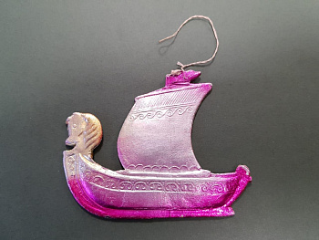 Большая ладья, винтажная игрушка СССР из картона