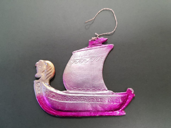 Большая ладья, винтажная игрушка СССР из картона