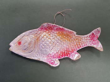 Рыбка, винтажная игрушка СССР из картона