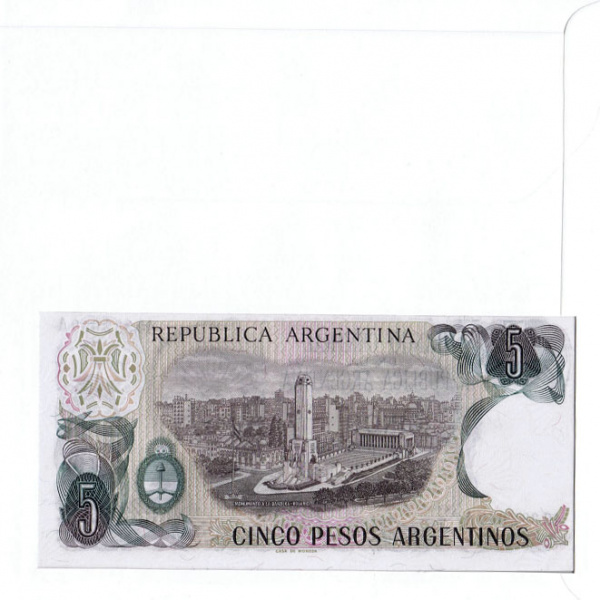 аргентина: купюра, конверт, марки со спец. гашением. коллекционный выпуск