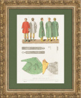 Одежда боярская 17 века, антикварная русская хромолитография