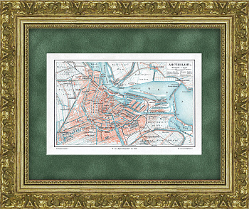 Старинная карта Амстердама 1901 года, дореволюционная