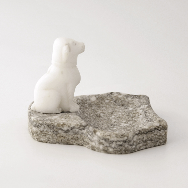 собака. винтажная, мраморная пепельница