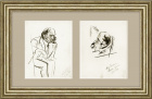 Ленин в рабочем кабинете, зарисовки с натуры. Цинкография, 1928 г.