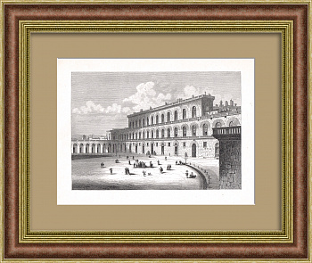 Палаццо Питти во Флоренции, Италия. Старинная гравюра Палаццо Питти во Флоренции, Италия. Старинная гравюра