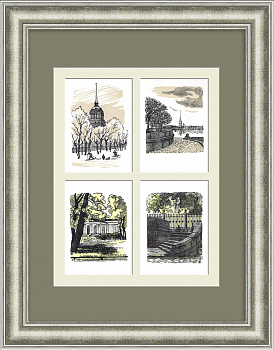 Времена года в Санкт-Петербурге. Антикварное панно