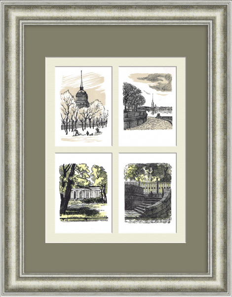 Времена года в Санкт-Петербурге. Антикварное панно