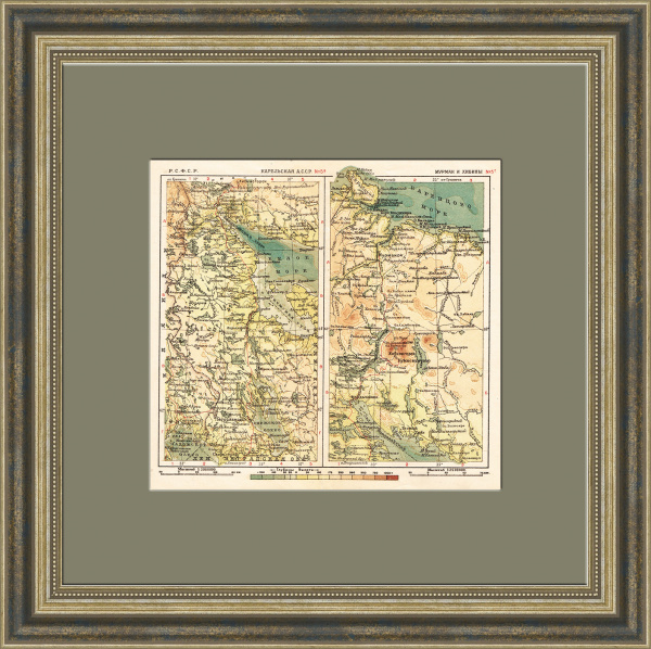 Карелия, Мурман и Хибины. Карта 1934 года Карелия, Мурман и Хибины. Карта 1934 года