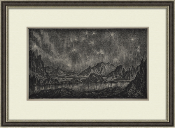 "звезды", автолитография к. ф. богаевского. раритет музейного уровня