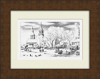 Масленица. Автолитография Б.М. Кустодиева, 1921 год, раритет! Масленица. Автолитография Б.М. Кустодиева, 1921 год, раритет!