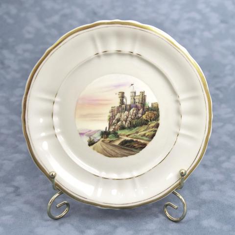 Старинная фарфоровая тарелка с ручной росписью "Замок Rheinstein в Германии"