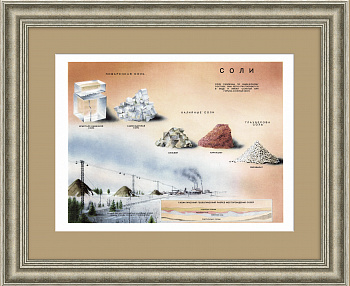 Виды соли: поваренная,калийная,глауберова. Редкий, советский плакат