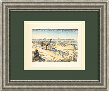 Афросиаб – древний город Самарканда. Старинная гравюра Петрова-Водкина