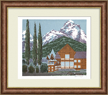 Шале в горах, Красная Поляна. Авторская гравюра