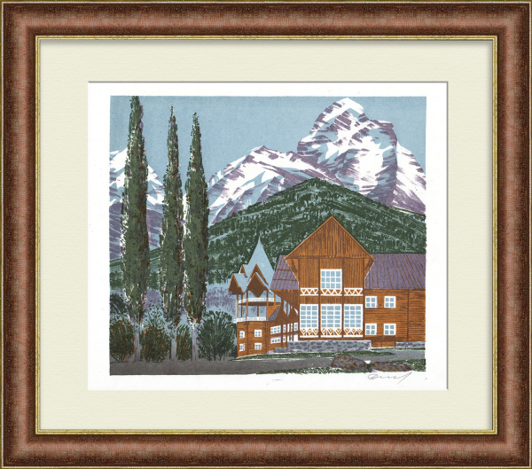 Шале в горах, Красная Поляна. Авторская гравюра