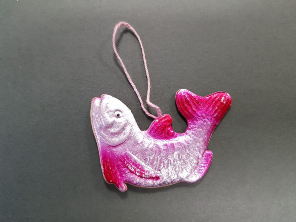 Рыбка маленькая, винтажная игрушка СССР из картона