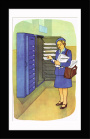Почтальон разносит газеты, советский плакат