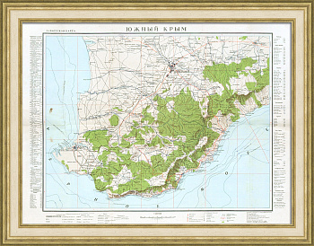 Южный Крым. Туристическая довоенная карта 1941 года
