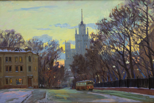 Яузский бульвар. Большая картина, живопись