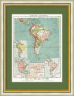 Старинная карта Южной Америки, 1900-е гг.