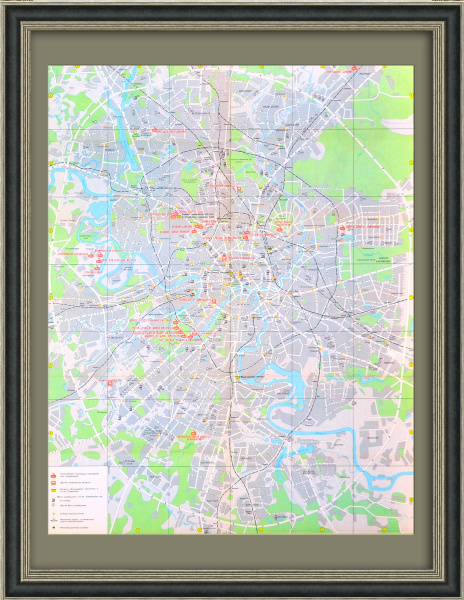 Карта Москвы с указанием мест проведения Олимпиады 1980 года