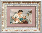 Мать и дитя. Советская открытка в раме