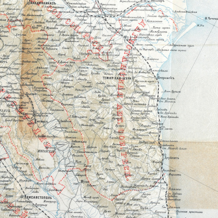 кавказ: подробная военная карта начала 20 века
