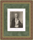 Мужской портрет, антикварная гелигравюра по картине Мишеля Мартена Дроллинга
