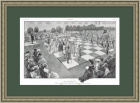 Партия в шахматы у американского миллиардера Джорджа Джея Гулда. Старинная литография